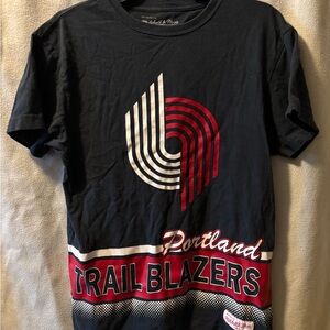Mitchell & Ness Black and Red Portland Trail Blazers Kids Tee